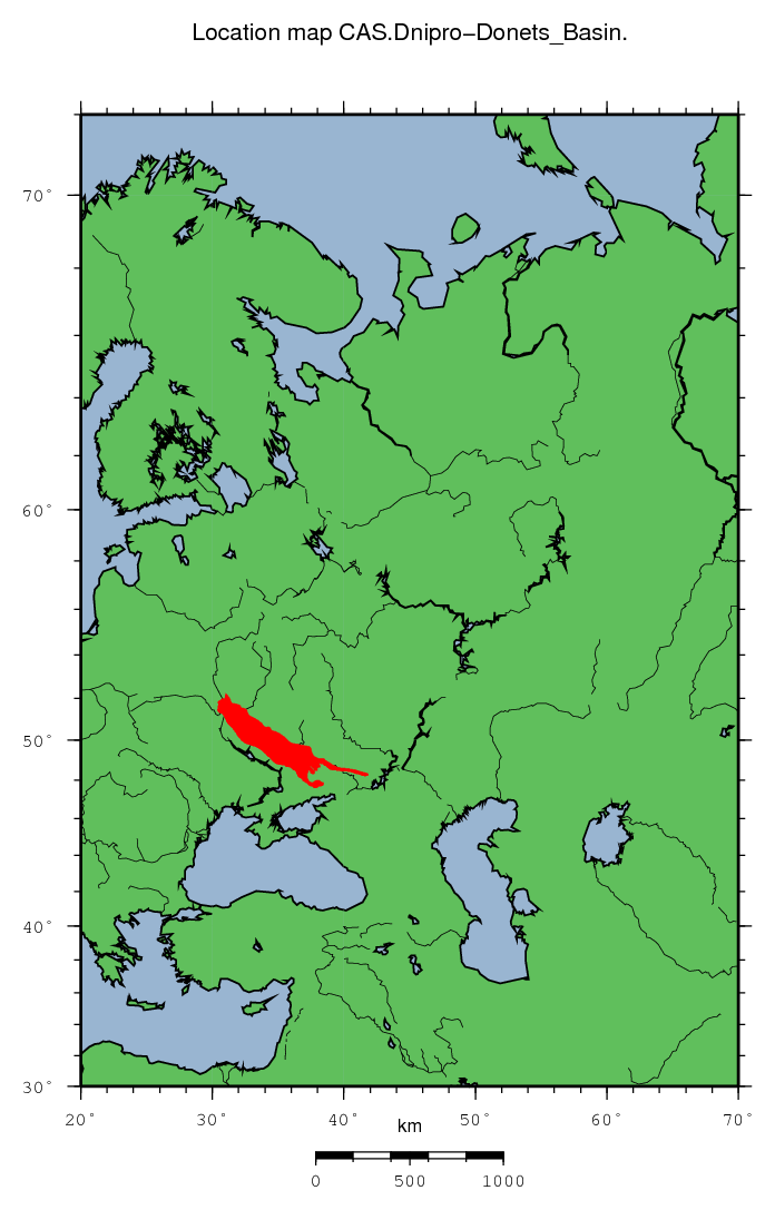 Dnipro-Donets' Basin location map