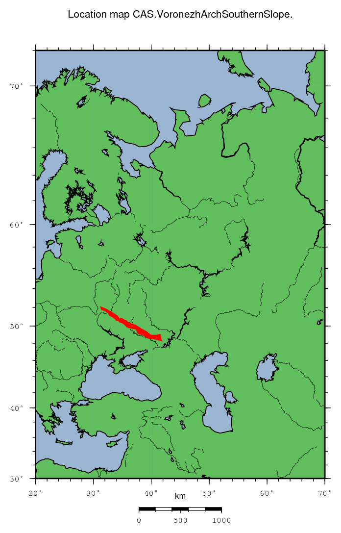 Voronezh Arch Southern Slope location map