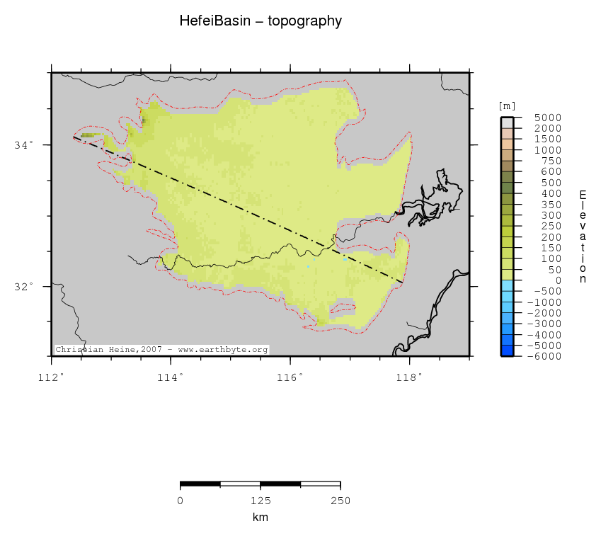 Hefei Basin location map
