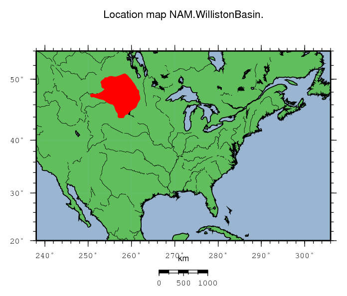 Williston Basin location map