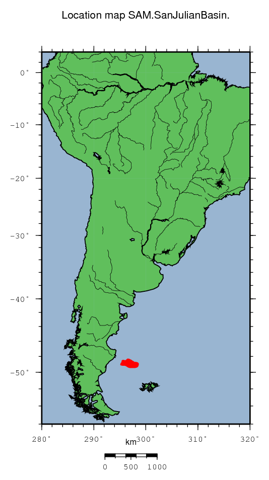San Julian Basin location map