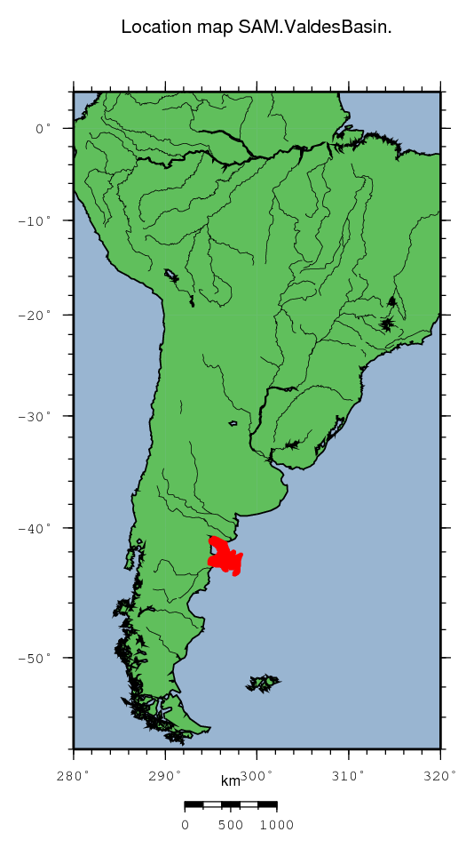 Valdes Basin location map