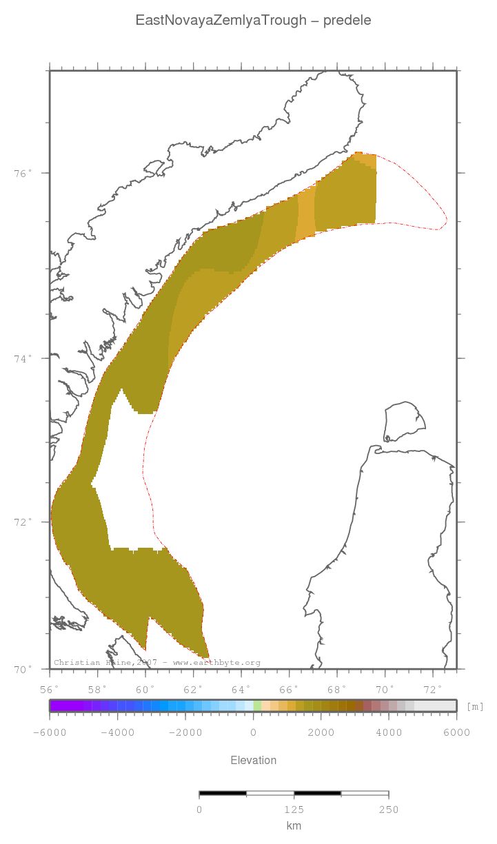 East Novaya Zemlya Trough location map