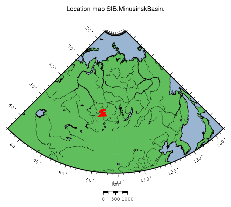 Minusinsk Basin location map