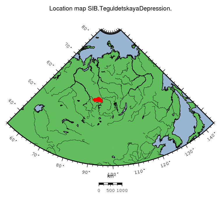Teguldetskaya Depression location map