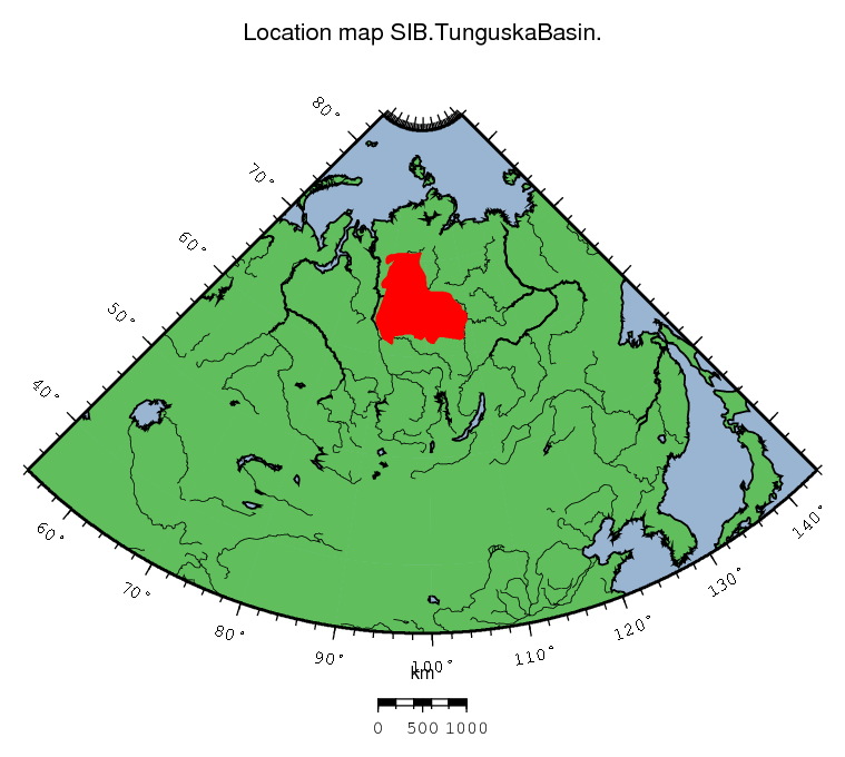Tunguska Basin location map