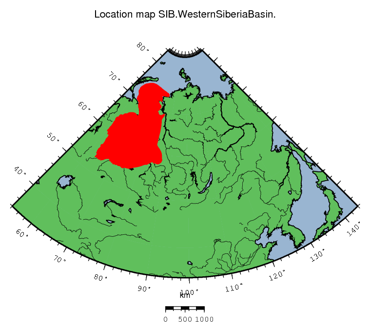 Western Siberia Basin location map