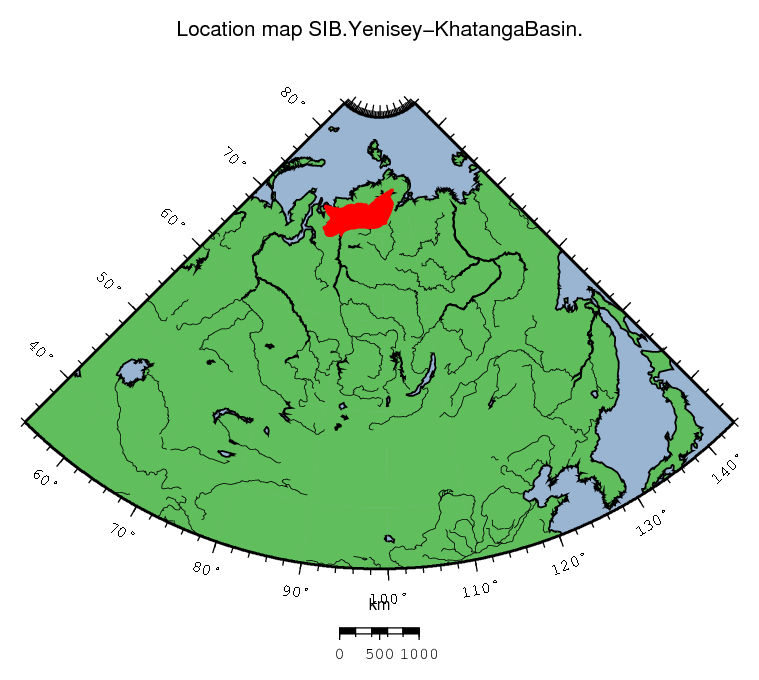 Yenisey-Khatanga Basin location map