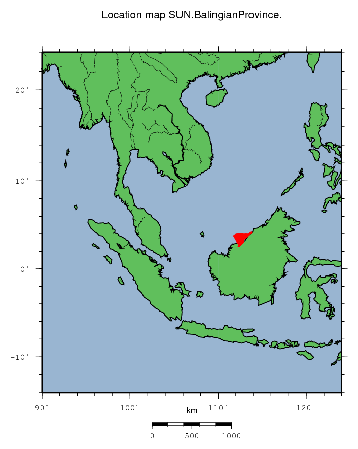 Balingian Province location map