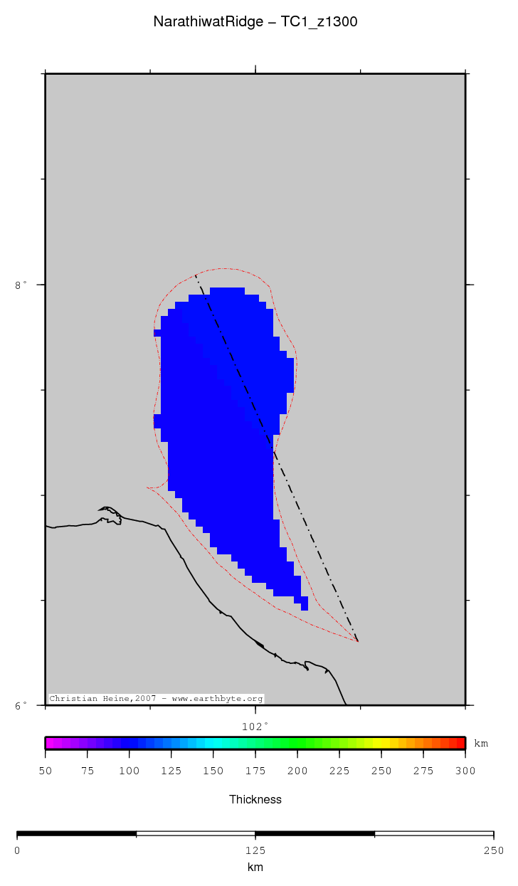 Narathiwat Ridge location map