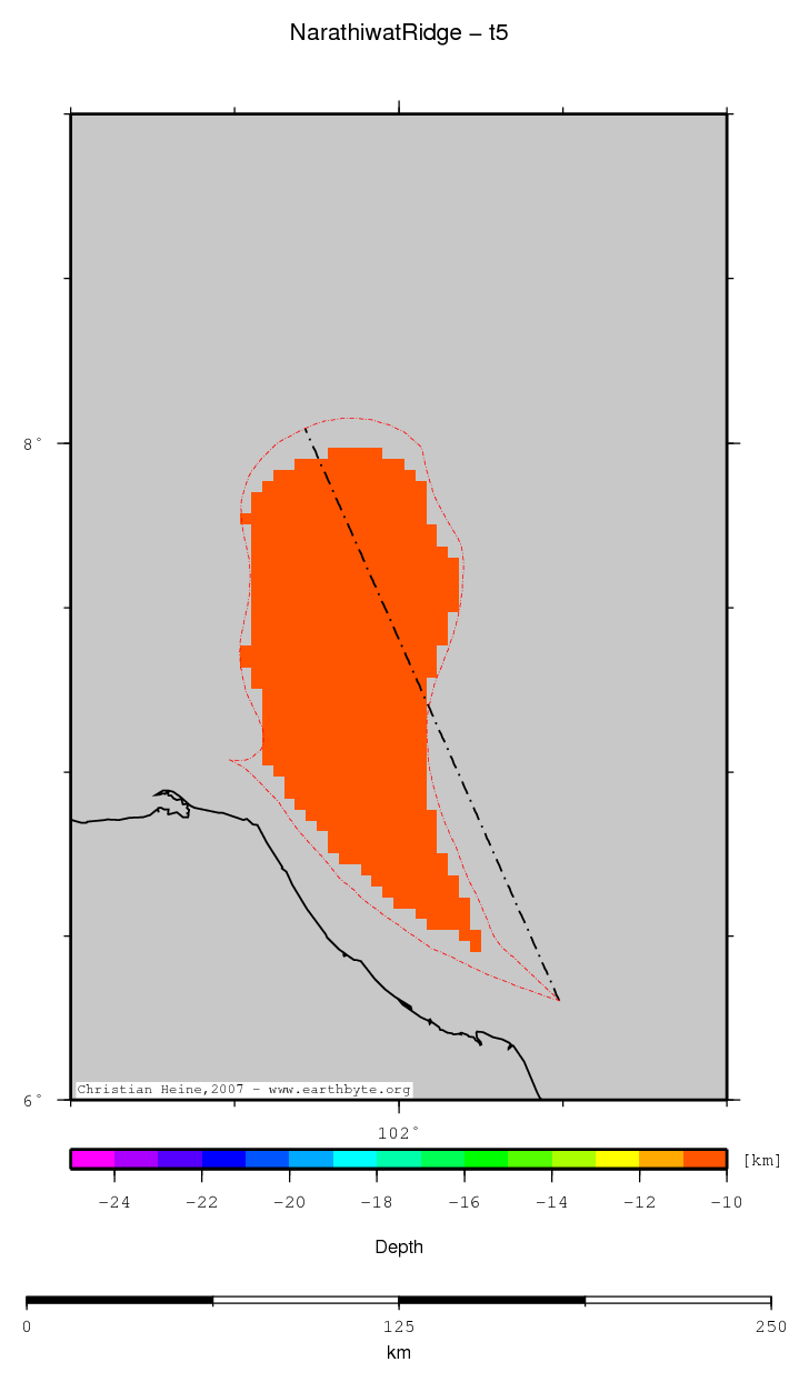 Narathiwat Ridge location map