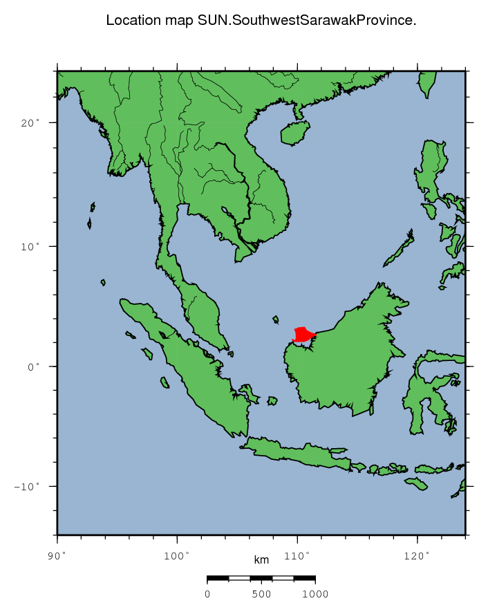 Southwest Sarawak Province location map